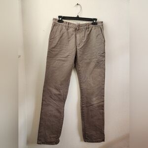 OBEY Propaganda Men's Mid-Rise Khaki Gray Pants Straight Leg Distressed Sz 30x32